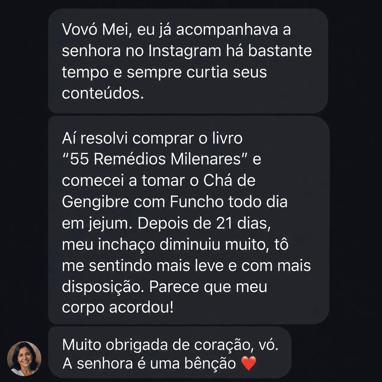 Depoimento — Chá de Gengibre com Funcho, 21 dias